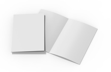 Blank white reinforced A4 single pocket folder on isolated white background, 3d illustration
