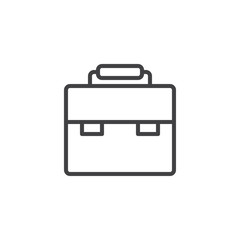 Briefcase outline icon. linear style sign for mobile concept and web design. Suitcase simple line vector icon. Portfolio Symbol, logo illustration. Pixel perfect vector graphics