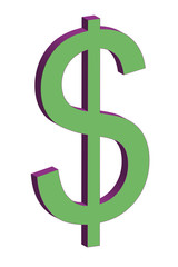Símbolo de dolar verde.