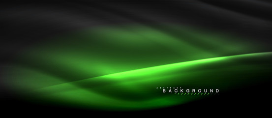 Neon glowing lines, magic energy space light concept, abstract background wallpaper design