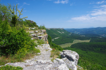 Fototapeta na wymiar Mangup-Kale, ancient cave city in the Crimean Mountains