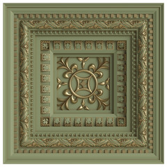 Classic ceiling caisson.3d rendering