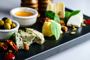 Tasty cheese plate