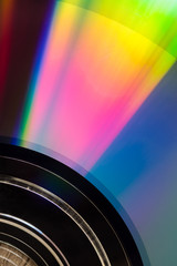 DVD, digital optical disk storage. Vertical DVD and its characteristic light