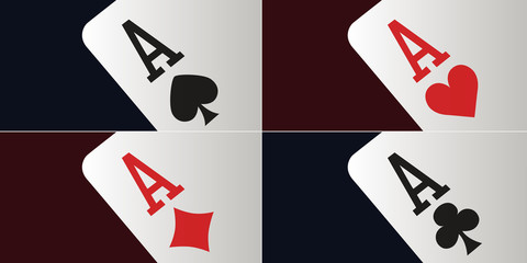 carte à jouer - as - poker - carré d’as - gagner - fond - concept - casino - Las Vegas - symbole