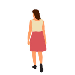  isolated, flat style girl