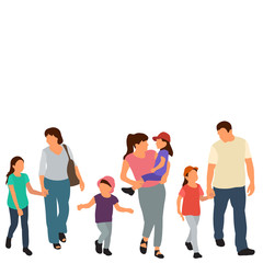 Obraz premium isolated, flat style people go, set