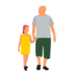 flat style father and child