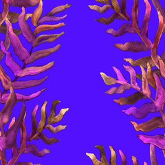 Fototapeta na wymiar Summer tropical pattern, background with palm leaves.