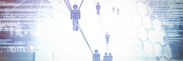People icons and binary codes