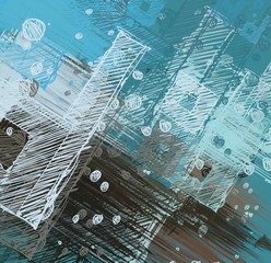 Abstract painting on canvas. Hand made art. Colorful texture. Modern artwork. Strokes of fat paint. Brushstrokes. Contemporary art. Artistic background image.