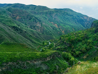 Fototapeta na wymiar Amazing mountain landscape, gorge in mountains, Garni, Armenia