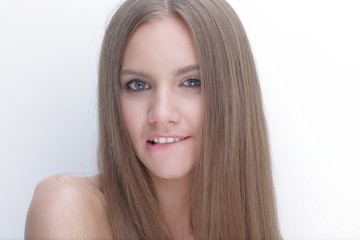 Fototapeta premium portrait of a young woman with long hair
