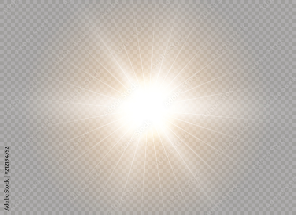 Wall mural glow light effect. star burst with sparkles. vector illustration.