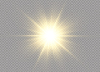 Glow light effect. Star burst with sparkles. Vector illustration.