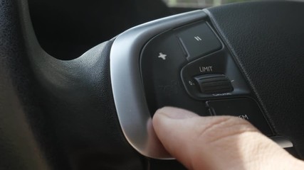 Commands on car steering for cruise control 4K video