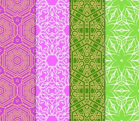 Modern geometric pattern set. Vector illustration in color tones. For design