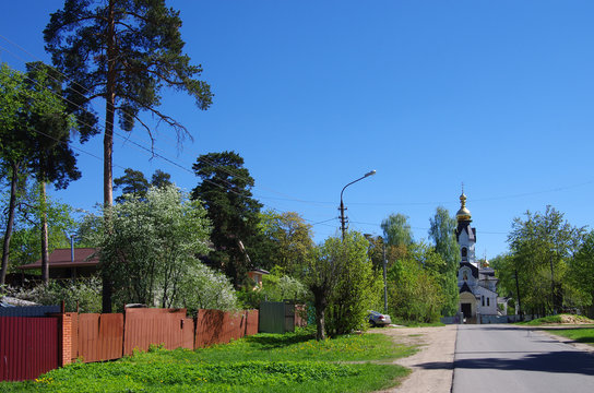 PUSHKINO, RUSSIA-May, 2018: Church of the Saviour Icon in Klyazma, Moscow region