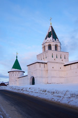 KOSTROMA, RUSSIA - February, 2018: Ipatyevsky Monastery in winter day