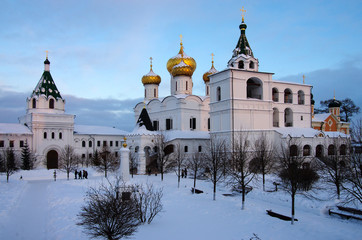 Fototapeta na wymiar KOSTROMA, RUSSIA - February, 2018: Ipatyevsky Monastery in winter day