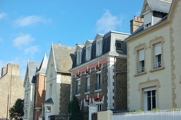 houses on the waterfront of the ocean, Saint-Malo, France