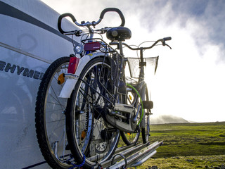 Naklejka premium Fahrradträger, Norwegen, Finnmark