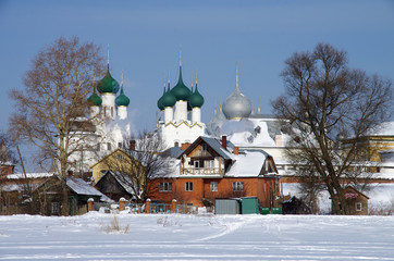 ROSTOV, RUSSIA - February, 2018: Kremlin in Rostov in winter day