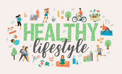 Fototapeta premium Healthy lifestyle. Vector illustration.