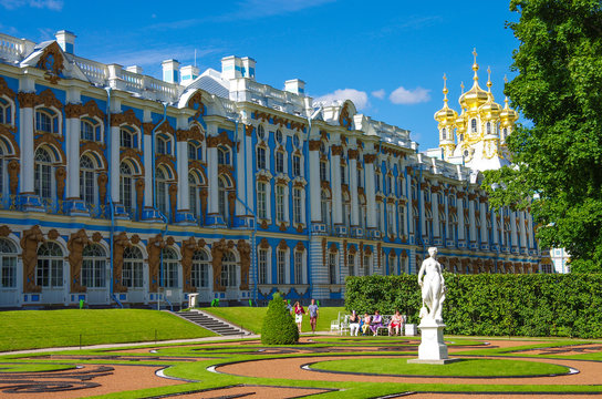 TSARSKOE SELO, ST. PETERSBURG, RUSSIA - August, 2017: Catherine palace in Pushkin