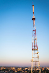 TV tower on a background of blue sky