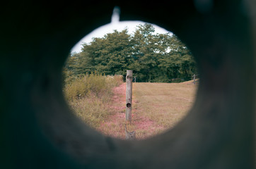 Naklejka premium Staccionata nel prato