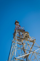 TV tower on a background of blue sky