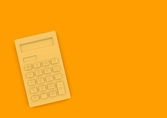 Simple calculator concept in minimalist style for business and accounting