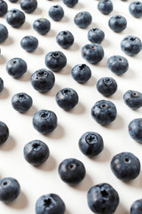  Background of large blueberries on white background, blueberry isolated