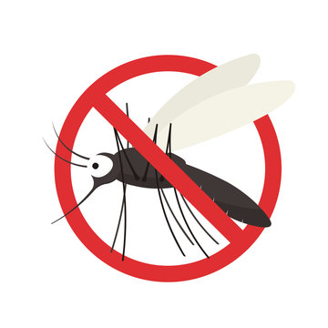 Mosquito stop sign icon. Clipart image isolated on white background