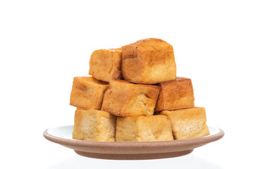 Snack and Dessert, Chinese Traditional Deep Fried Tofu or Fried Bean Curd