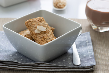 Whole grain wheat biscuits breakfast cereal