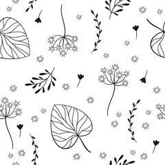 seamless pattern with flowers, floral elements, fabric design