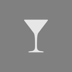 Cocktail glass icon isolated on gray background. Vector illustration.