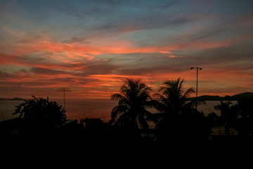 Fototapeta na wymiar beautiful sunset on a beach in venezuela