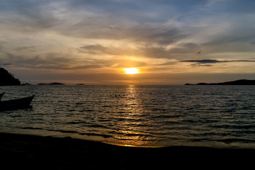 beautiful sunset on a beach in venezuela