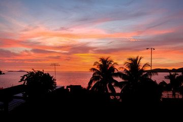 beautiful sunset on a beach in venezuela