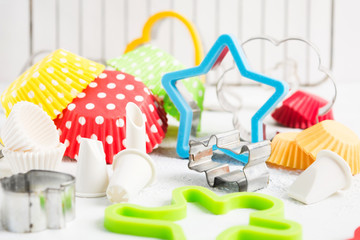 Colorful baking cutting and shapes