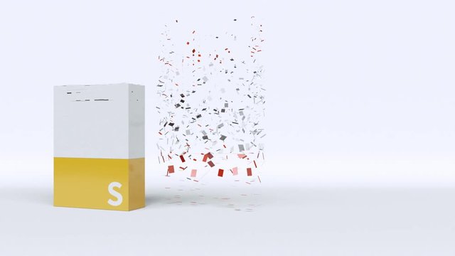 Animation of three box sizes on white background