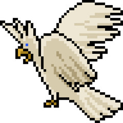 vector pixel art bird Large Cockatoo