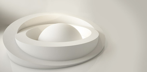 Abstract neon background, three-dimensional sphere, 3d render.