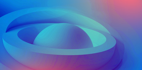 Abstract neon background, three-dimensional sphere, 3d render.