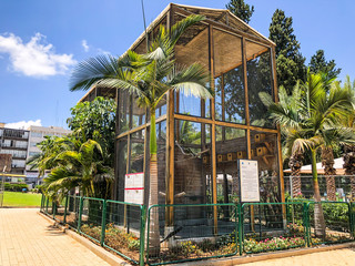 RISHON LE ZION, ISRAEL -JUNE 18, 2018: A big bird shelter or bird cage in central park in Rishon Le...