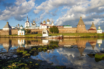 Fototapeta premium SOLOVKI, REPUBLIC OF KARELIA, RUSSIA - August, 2017: Solovki Monastery at summer day