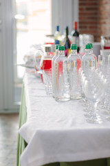 Catering drinks - bottles with clean water.